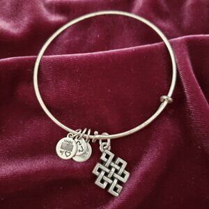 Alex and Ani celtic bracelet Endless knot charm Expandable WEAR FOR PASSION  234